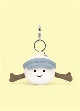 <p>Get game day ready with this Jellycat Amuseables Sports Golf Bag Charm. A soft golf ball of textured cream fur with a blue visor, and a metallic clasp to secure this smiling ball on your bag.</p>