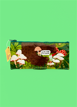 <p>This cute pencil case is a great edition to any stationery collection. The funny illustration with a gnome talking to mushrooms saying 'you're kind of a legend' is bound to put a smile on anyone's face.</p>