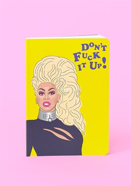And may the best woman win! Send Momma Ru to wish a Drag Race fan the best of luck in a new endeavour and make sure they don't have to sashay away. This A5 softback notebook is perfect bound and contains high quality lined paper.