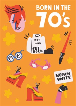 The perfect dose of nostalgia to send a 70s baby on their birthday and take them on a trip down memory lane! Designed by Rumble Cards.