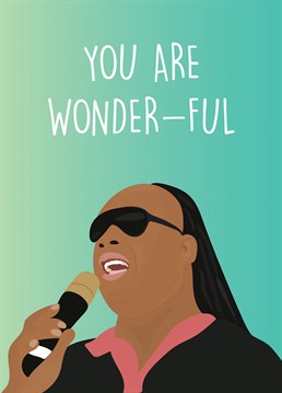 Isn't it lovely, isn't it wonderful? You know, this Stevie Wonder Anniversary card by Rumble Anniversary cards.