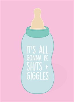 I think that pretty much sums up parenting! Congratulate them on their little bundle of joy with this cute new baby Baby Shower card by Rumble Baby Shower cards.