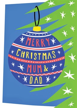 Send them some retro Christmas love with this cute bauble design. Your mum and dad will be over the moon with this fabulous card