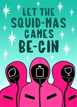 Was Squid Game the highlight of their 2021 viewing? Do they like a cheeky tipple? If so, this is the Christmas card for them!