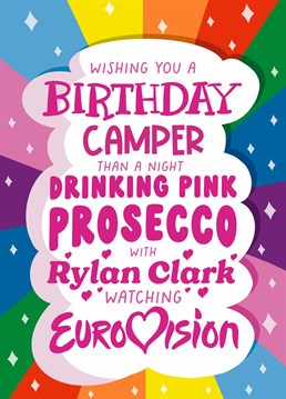 Send some super fun, camp birthday wishes with this colourful design.