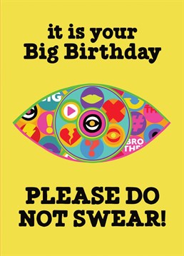 Send some funny Big Brother birthday wishes with this colourful design! If they loved the show back in the 2000s or are a new fan, this is birthday card for them!