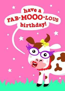 Send the funny cow in your life some fab-moo-lous birthday wishes with this cheeky design! Celebrate their birthday with this colourful & cute design!