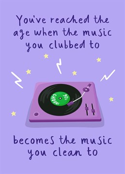 If you know someone who likes to blast the 90s CHOONS whilst they bleach the skirting boards, this is the birthday card for them! Celebrate the vacuum cleaner, feather duster and rave culture with this funny birthday card!