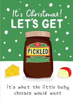 This cheeky baby cheeses birthday card is perfect for the sandwich lover in your life! If they love a bit of pickle on their butties, this is the Xmas card for them!