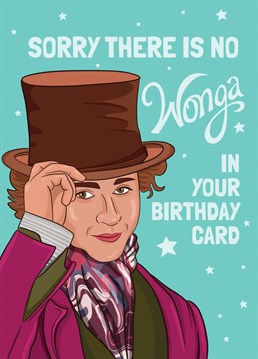 Send this funny birthday card for the Wonka fan in your life! If they love chocoqte and Timothée Chalamet, this is the card for them!
