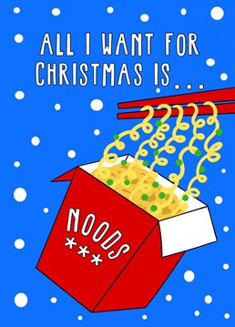 Send some cheeky Christmas love to the takeaway lover in your life. If they love noodles, and a cheeky pun, they'll love this card