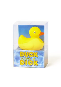 Your usual bath time rubber duck, just with an added appendage!. This duck's old chap floats under water.. Ideal for the big kids that still love a bath.. Great stocking filler and  present.. Ideal for hen parties and stag dos.. Bath time just got that little more phallically challenging thanks to the Duck with a dick. Not your average, or size for that matter, this quacking creature is perfect for those naughty hen dos and even just as a gift for the ultimate big kid. Worried about the kids catching a glimpse? The dick is, of course, detachable making it perfect for adult baths and kid's, just making sure you remember to detach it first! Spice up bath time with your significant other with this hilarious take on the traditional rubber duck. A great stocking filler and novelty gift, this is one duck who isn't shy or retiring.