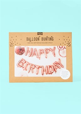 Happy Birthday Balloon Bunting - Rose Gold. Send them something a little cheeky with this brilliant Scribbler gift and trust us, they won't be disappointed!