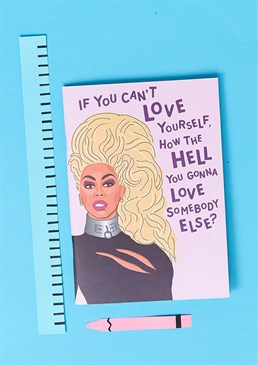 AMEN! Preach self-love and postive vibes with RuPaul's iconic words of wisdom. Now let the music play! This A5 softback notebook is perfect bound and contains high quality lined paper.