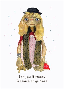 Original watercolour illustration of everyone's favourite 80s extra terrestrial. The perfect Birthday card for anyone that grew up in the 80s.