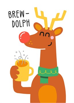 When Rudolph has a well earned brew you get Brewdolph! Puntastic Christmas card. Designed by Studio Boketto.