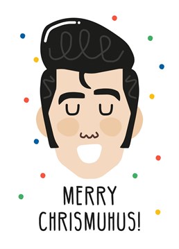 Funny Elvis Christmas card great for all music lovers! Designed by Studio Boketto.