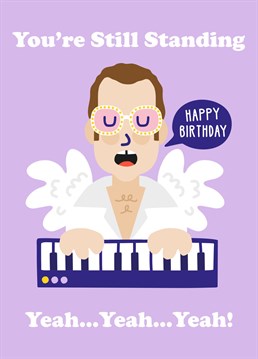 Funny Elton John Birthday Card. By Studio Boketto.