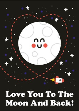 Show your love to the moon and back with this cute Valentines card. By Studio Boketto