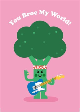 Funny broc 'n' roll Valentines card. By Studio Boketto.