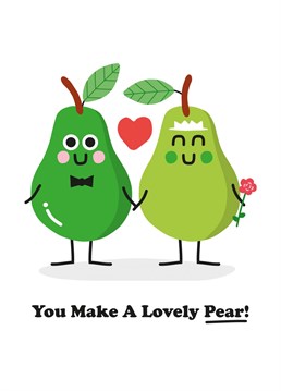Fab Puntastic Wedding card for the bride and groom! Show some appreciation for the lovely pear! Designed by Studio Boketto