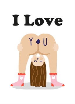 Everyones favourite bendy over bum Valentine's card! Get your fella laughing out loud! Designed by Studio Boketto.