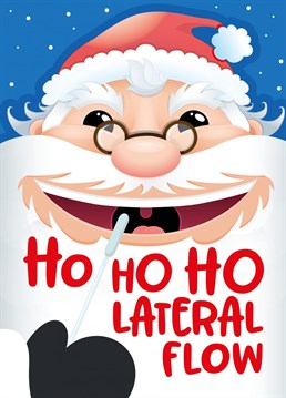 Ho Ho Ho Lateral Flow Card. Send your friend this Traditional Christmas card by Superlush cards