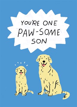 Send your son this paw-somely punny Birthday card by Scribbler.