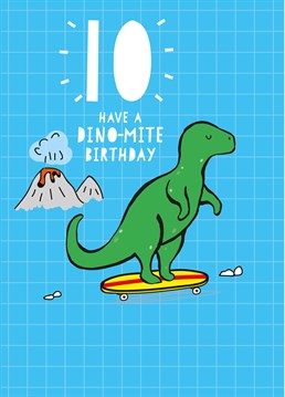 Wish them a dino-mite 10th birthday with this awesome Scribbler card.