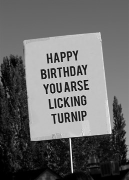 Well isn't that a lovely image to see in your mind! Send an arse licking turnip this hilarious Scribbler card for their birthday.