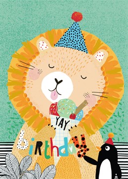 Say happy birthday with this adorable card by Scribbler.
