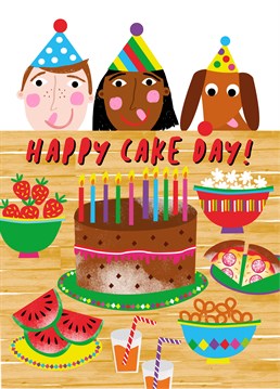The best thing about birthdays is cake! So, send this scrumptious card by Scribbler and wish someone a happy cake day.