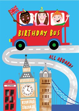 All aboard the birthday bus! Wish them a happy birthday with this brilliant card by Scribbler.
