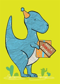 This Scribbler Birthday card is perfect for anyone you can tell the difference between a Diploducus and a Brachiosaurus!
