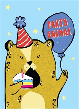 Send a party animal this fabulous Birthday card by Scribbler.