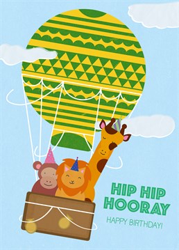 They're off on an adverture with this cute Birthday card by Scribbler!