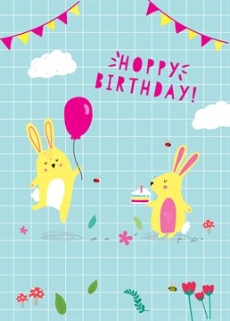 Wish someone a hoppy birthday with this lovely bunny card by Scribbler.