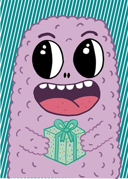 There's no one friendlier than this adorable monster and look he's got a present just for them! Teach them not all monsters are scary with this cute Scribbler Birthday card.