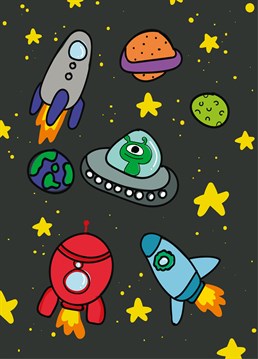 Wish them a space-tactular birthday with this interstellar card by Scribbler.