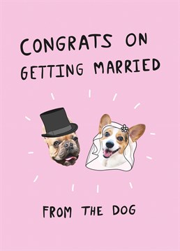 It'll really make the happy couple's day extra special once they've received congrats from their fave canine! Designed by Scribbler.