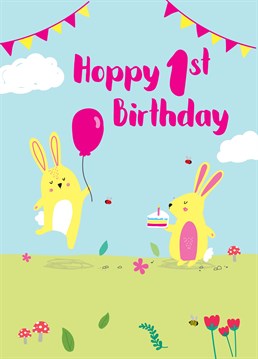 Send this milestone age birthday card to celebrate a special little bunny's 1st year. Designed by Scribbler.