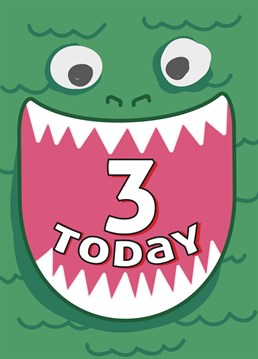 Know a little monster who'd love to receive this monster card on their 3rd birthday? Send this fun milestone design by Scribbler to make their day extra special.