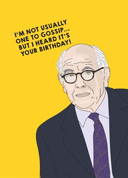 Know a gossip who'd give Norris a run for his money? Send them this funny Coronation Street inspired birthday card, designed by Scribbler.