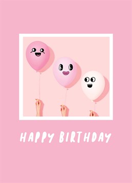 Who wants 99 red balloons when you can have these 3 cute pink ones? Birthday design by Scribbler.