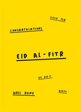 It's even harder in isolation! Celebrate the end of fasting for Ramadan with this Eid al-Fitr design by Scribbler.