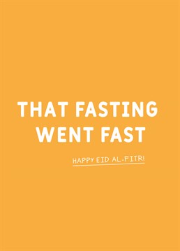 A month? Pffft that was nothing, absolutely flew by! Break your fast and say Eid Mubarak with this funny Scribbler design.
