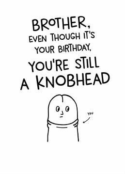 Known fact: all Brothers are knobheads to some degree. Why not take the opportunity to remind him he's a dick with this rude Scribble birthday card.