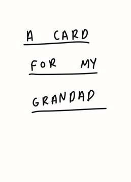 Worried about getting the wrong thing? Play it safe and send your grandad this Scribbler birthday card that does what it says on the tin, without having to remember his likes and dislikes.