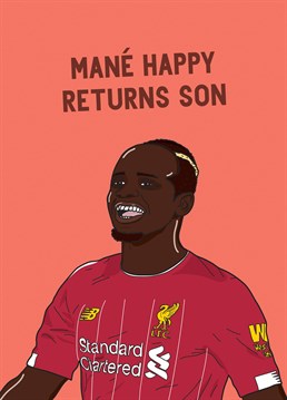 Let Mane from Liverpool FC wish your son happy returns on his birthday with this football inspired Scribbler card.