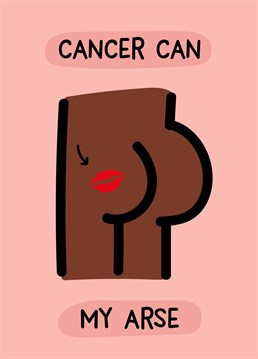 Give cancer a (lip) smack and make a loved one laugh with this funny breast cancer design by Scribbler.